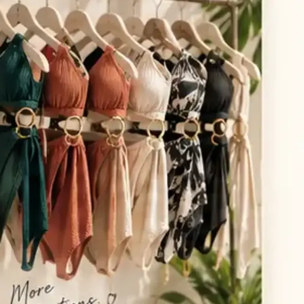 A growing rack of coordinated swimwear